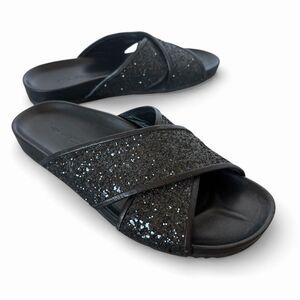 Kennel & Schmenger Women’s Slide Sandals UK 4.5 (US 7) Black Leather Sparkle